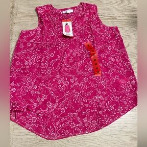 Christina Pink and White Floral Tank Top